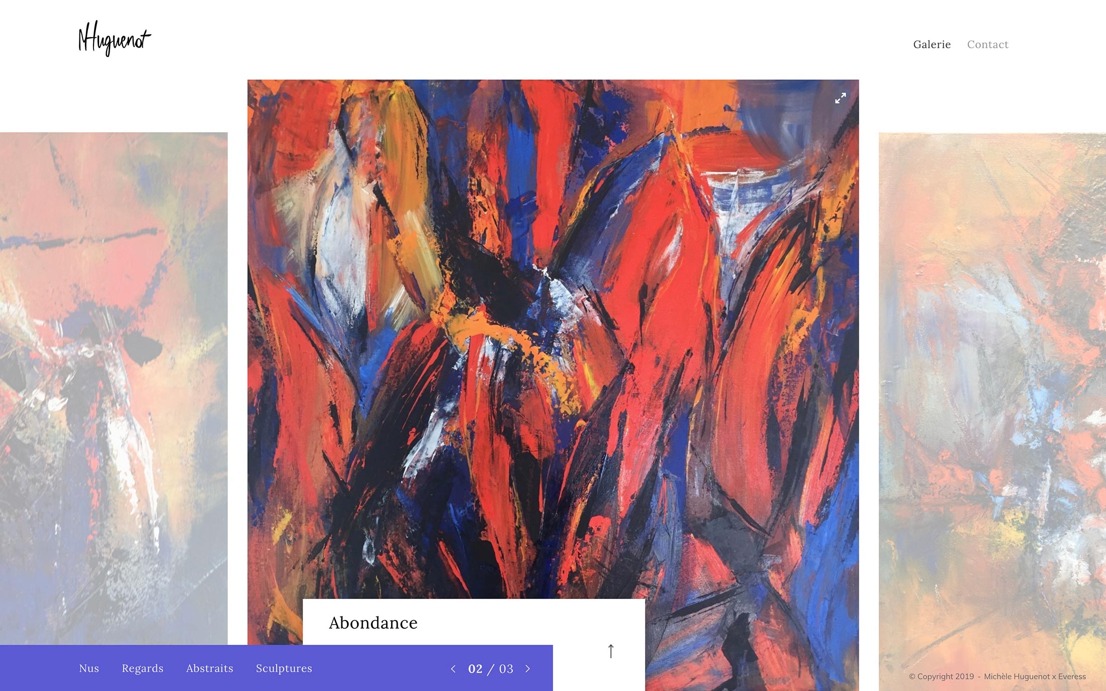 Galerie de tableaux abstraits par Michèle Huguenot