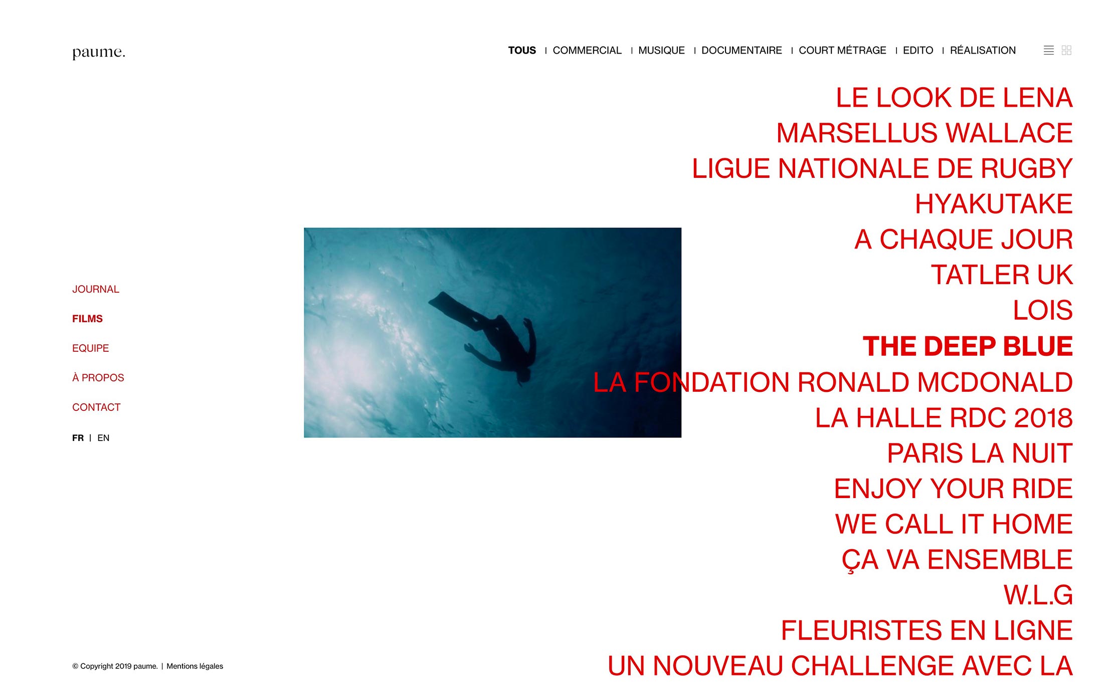 Liste de films de paume.